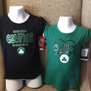 New with tags girls 2 piece Celtics t- shirts